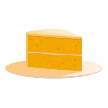 Delicious slice of orange cake on a plate Stock Illustration