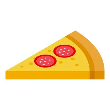 Delicious slice of pepperoni pizza isolated on white background Stock Illustration