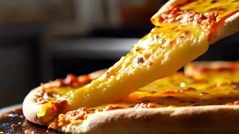 A delicious slice of pizza Stock Footage 301727803