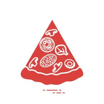 Delicious slice of pizza. Stock Illustration