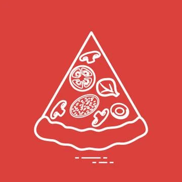 Delicious slice of pizza. Stock Illustration