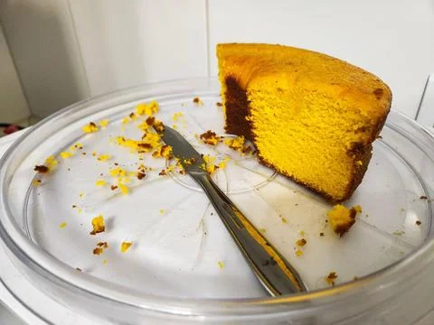 Delicious Slice of Pumpkin Cake Stock Photos