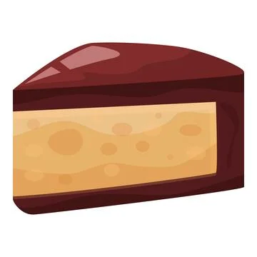 Delicious slice of three layered chocolate cake displaying filling Stock Illustration