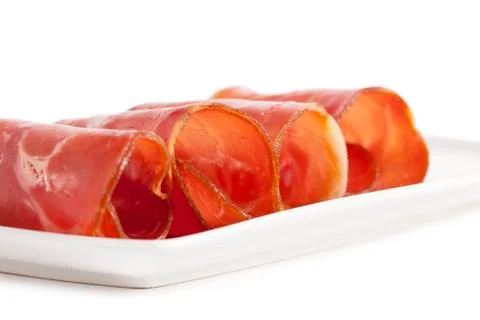 Delicious sliced ham Stock Photos