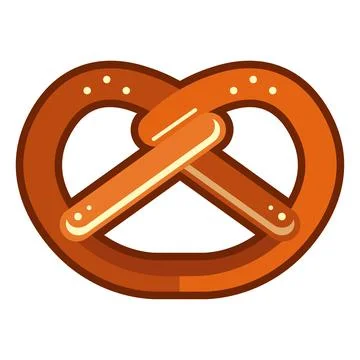 Delicious soft pretzel. Vector Stock Illustration