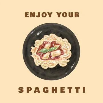 Delicious of spaghetti Stock Illustration