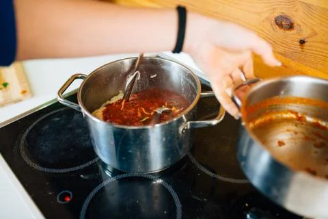Delicious Spaghetti Preparation Foto stock