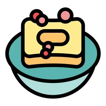 Delicious square cake lying on elegant plate being served on table for desser イラスト素材