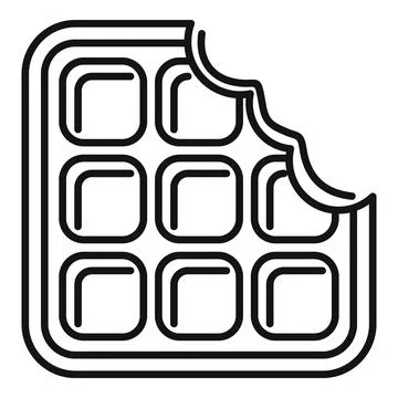 Delicious square waffle having bite taken out イラスト素材