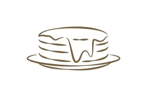 A Delicious Stack Of Pancakes With Syrup For Breakfast Vector Illustration Stock Illustration
