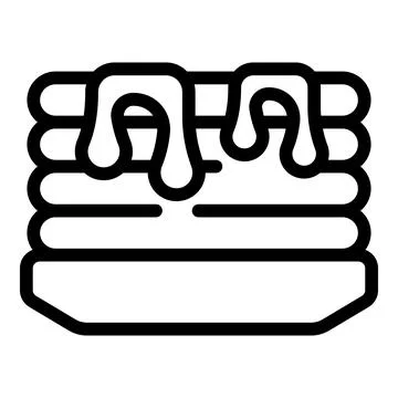 Delicious stack of pancakes with syrup drizzling on top for breakfast Stock Illustration