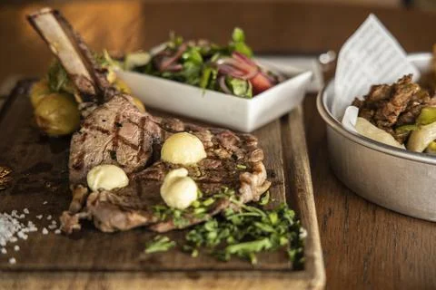 Delicious steak for dinner Stock Photos