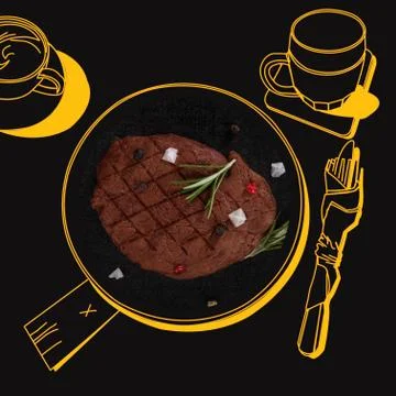 Delicious steak. Stock Photos