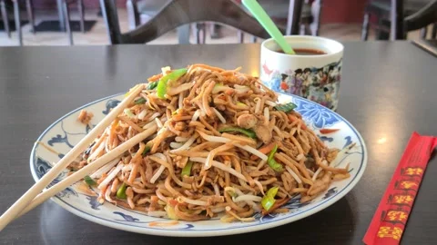 Delicious Steaming Noodles Stock Footage 236265326