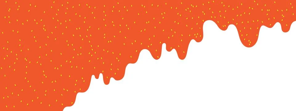 Delicious strawberry jam flowing down illustration Stock Illustration