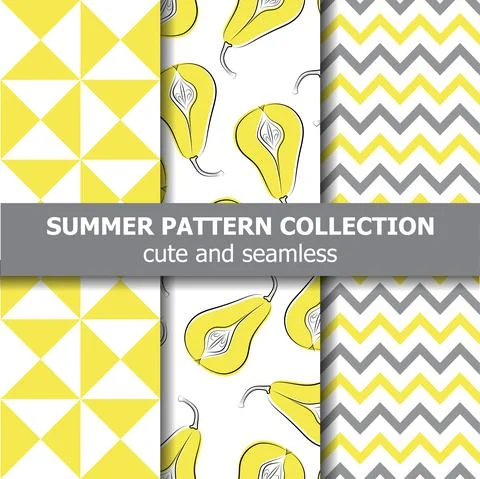 Delicious summer pattern collection. Pears theme. Summer banner. Stock Illustration