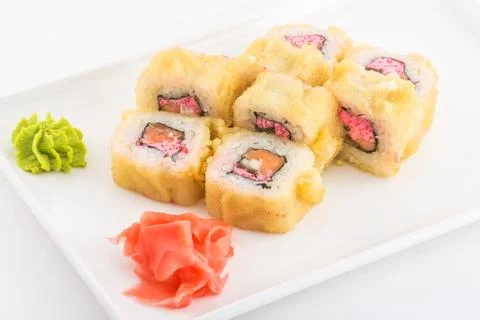 Delicious sushi rolls Stock Photos