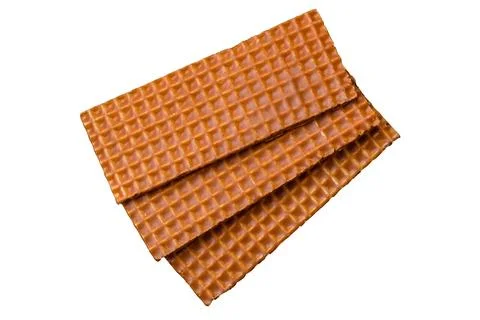 Delicious sweet crispy rectangular waffles on a ceramic plate 스톡 사진