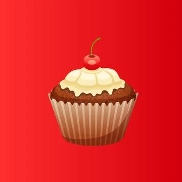 Delicious sweet cupcake Stock Illustration