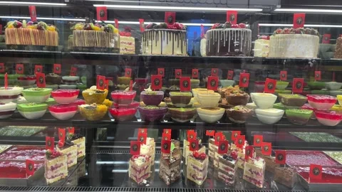 Delicious sweets in store Stock Footage 243063312