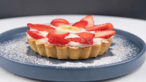 Delicious tartlet close up Stock Footage 238012280