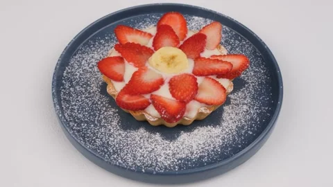 Delicious tartlet rotating Stock Footage 236765694