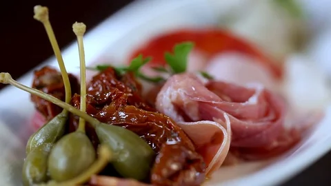 Delicious Thai Meal with Cold Cuts and Greens Stock Footage 90939088
