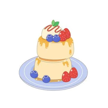 Delicious thick pancake Stock Illustration