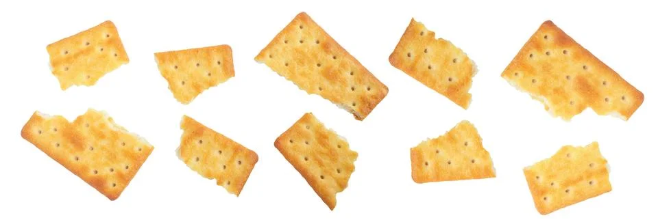 Delicious thin crispy crackers Stock Photos