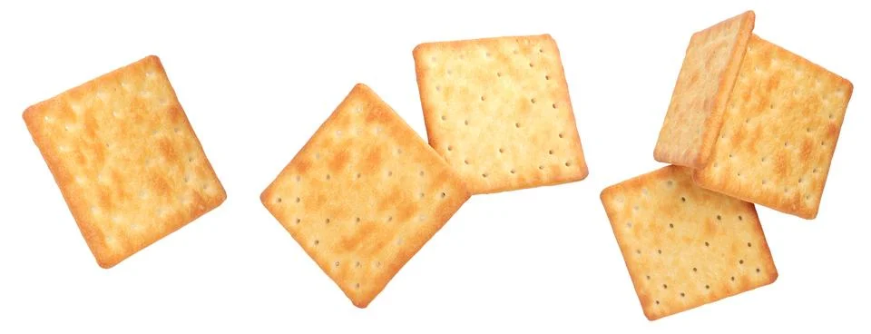 Delicious thin crispy crackers Stock Photos
