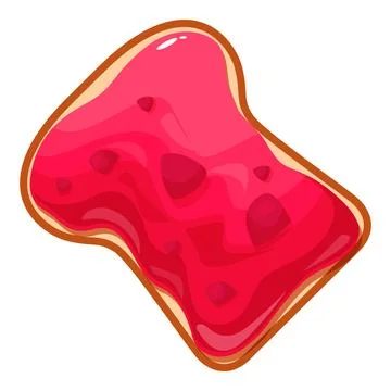 Delicious toasted bread slice covered with raspberry jam for breakfast Illustrazione stock