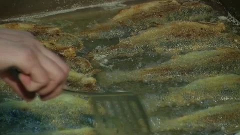 Delicious trout fish is baking in the oven with lemon, tomatoes and spices Stock Footage 90686264