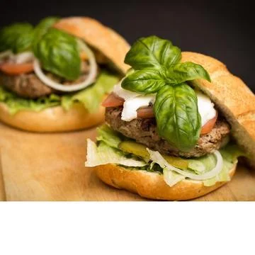 Delicious vegetable burger Stock Photos