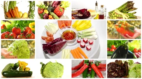 Delicious vegetables collage Stock Footage 54312626