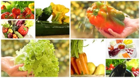Delicious vegetables collage Stock Footage 54318816