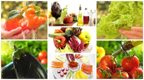 Delicious vegetables collage Stock Footage 54322507