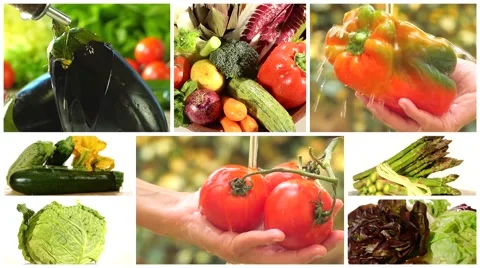 Delicious vegetables collage 스톡 동영상 54330447