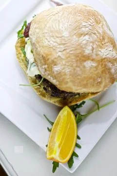Delicious Vegetarian Burger Stock Photos