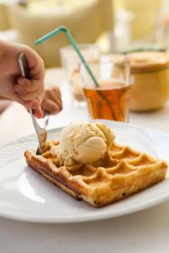 Delicious waffle Foto stock