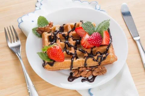 Delicious waffle Stock Photos