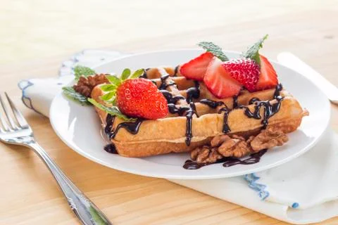 Delicious waffle Stock Photos