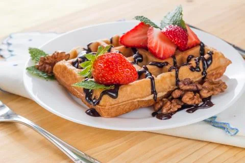 Delicious waffle Stock Photos