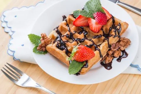 Delicious waffle Stock Photos