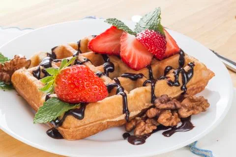 Delicious waffle Stock Photos