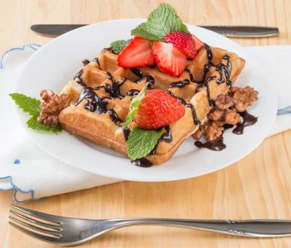 Delicious waffle Stock Photos
