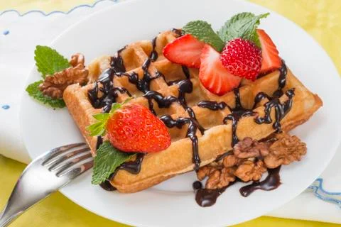 Delicious waffle Stock Photos