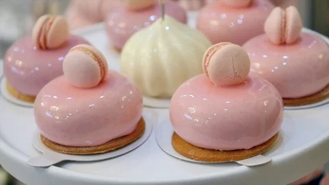 Delicious wedding reception candy bar dessert table Video stock 78778100