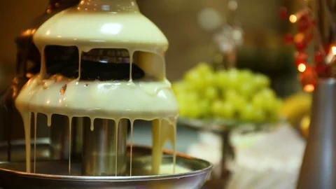Delicious wedding reception candy bar dessert table of the celebration hall Stock Footage 95637289