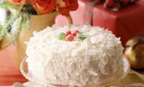 Delicious white cake 库存照片
