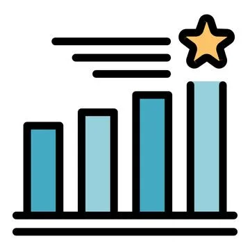 Delight graph icon vector flat Stock Illustration